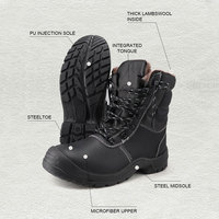 Bottes de travail résistantes au froid d'hiver avec doublure en polaire épaisse, tige en microfibre, chaussures de sécurité résistantes à la chaleur pour les chantiers de construction et l'exploitation minière