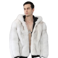 Automne hiver chaud confortable charmant Style vêtements d'extérieur en vraie fourrure de renard vêtements d'extérieur ourlet manchette fil porter chapeau manteau OEM personnalisé pour les hommes
