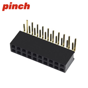 ซ็อกเก็ตแบบสองแถวตัวเมีย2.54มม. หมุดทองเหลืองมุมฉากตัวเชื่อมต่อ IC แบบ2x2ถึง2X40P - Product Image 2