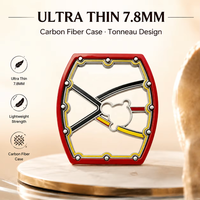 Montre mécanique pour homme de haute qualité 6702 ultra-fine 7,8 mm, bracelet en nylon, boîtier en fibre de carbone, design ajouré