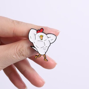 Al por mayor: Broches <span class=keywords><strong>de</strong></span> metal <span class=keywords><strong>de</strong></span> gallo musculoso <span class=keywords><strong>de</strong></span> dibujos animados, divertidos accesorios <span class=keywords><strong>de</strong></span> insignias <span class=keywords><strong>de</strong></span> pollo fitness, insignias tipo pin - Product Image 5