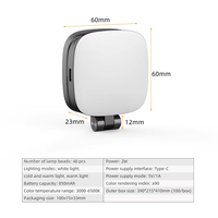 F662 Miroir de maquillage Selfie Rotation à 360 degrés Lumière de remplissage LED Conception pliable Luminosité réglable Éclairage photographique carré