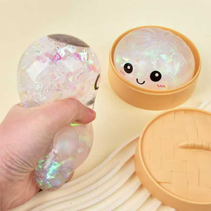 Juguete Blandito de Baozi con Purpurina, Juguete Sensorial de Rebote Lento, Pelota Antiestrés Portátil con Forma de Bollo al Vapor para Adultos - Product Image 5