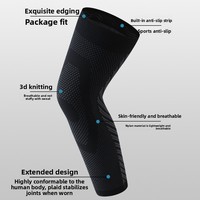 Genouillère de sport en nylon avec compression et points antidérapants en silicone respirant pour le cyclisme, le marathon et la course à pied