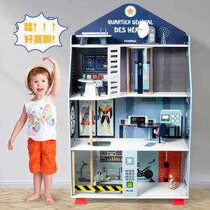 เด็กเล่นบ้านพร้อมของเล่นไม้ บ้านตุ๊กตาไม้เด็กชายและเด็กหญิง - Product Image 2