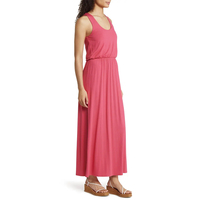 Robe en Jersey personnalisée de haute qualité 100% coton décontracté ample sans manches robe Maxi d'été avec long réservoir fluide taille naturelle
