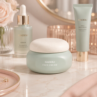 Bouteille vide Gaoou pour emballage cosmétique et soins de la peau, pot en verre vert pour crème 30g 50g, flacon en verre