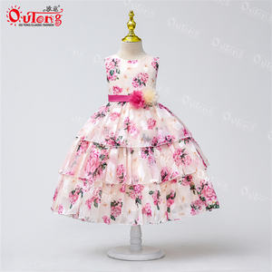 Yoliyolei pakaian anak-anak Fashion dengan pakaian musim panas gaun anak perempuan gaun motif bunga berlapis gaun anak perempuan lucu - Product Image 5