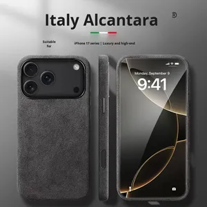 Lujo para <span class=keywords><strong>Apple</strong></span> para iPhone 17 Pro Max Funda para Alcantara Cobertura completa Funda protectora magnética a prueba de golpes para teléfono para 17 Air - Product Image 3