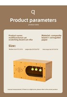 Centre d'activités complet pour chat de grande taille, écologique, durable, en carton, avec 3 jouets suspendus |   Jeu et griffoir tout-en-un