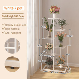 Multistrato per interni ed esterni espositore <span class=keywords><strong>in</strong></span> <span class=keywords><strong>ferro</strong></span> quadrato <span class=keywords><strong>in</strong></span> metallo per piante <span class=keywords><strong>da</strong></span> scaffale per la casa e il giardino porta vasi di fiori per balconi - Product Image 2