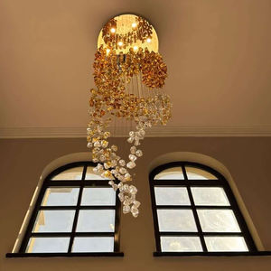 <span class=keywords><strong>Lustre</strong></span> long de décoration en spirale à double hélice de designer pour le salon <span class=keywords><strong>Lustre</strong></span> d'escalier d'hôtel à haut plafond - Product Image 2