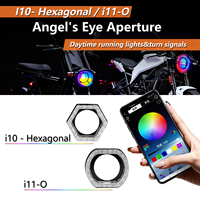 Kit de rétrofit projecteur de phares LED RGB avec anneau halo 5D Angel & Hawk Eyes, DRL Switchback, 3/2,5 pouces, contrôle par application, 5-12V 5W