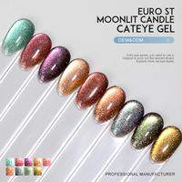 Vernis à ongles gel effet œil de chat sans HEMA personnalisé |   Série de bougies à la lumière de la lune |   Gel magnétique à paillettes longue durée pour nail art