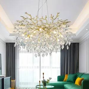 Chandelier Removable Tree Branch Chandelier Modern Luxury Golden Pendant Light Creative Is Suitable For Living Room LED Crystal Chandelier