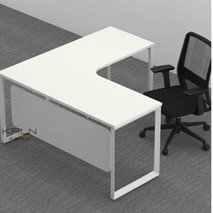 Bureau de direction en forme de L moderne et simple, vente directe d'usine Vina, avec pieds en aluminium réglables, table d'ordinateur pour manager - Product Image 2