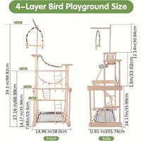 Support d'escalade en bois pour oiseaux en bois de Java, servant de terrain de jeu et d'échelle d'entraînement pour nichoirs en bois et jouets