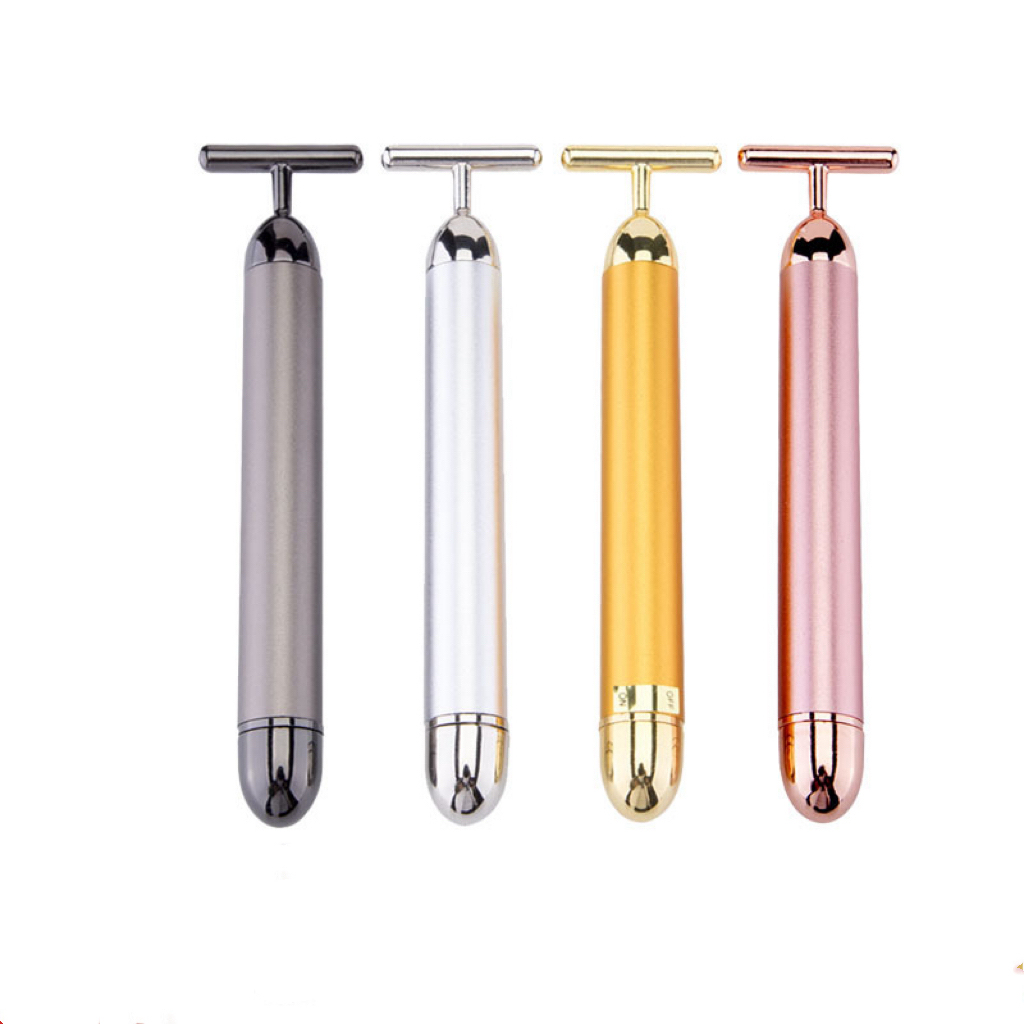 24K Gold Energy Beauty Bar Facial T-Shape Germanium Massage Stick