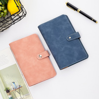 Portefeuille de défi d'épargne en cuir PU format A6 avec logo personnalisé, classeur à 6 anneaux, carnet de budget avec poche zippée