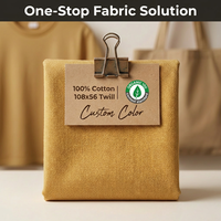 Tissu Sergé 100% Coton Biologique Certifié 108x56, Fil Teint Pur Coton, Matière pour Sac à Main Actif