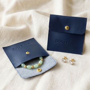 Bolsa de Joyería de Cuero con Logotipo Personalizado Impreso, Embalaje Personalizado con Cajón, Bolsa de Joyería de Gamuza Personalizada - Product Image 1