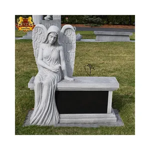 Tùy chỉnh memorial Grave thẳng đứng phong cách Mỹ Granite bia mộ qua thiết kế cây khắc đen Granite bia mộ