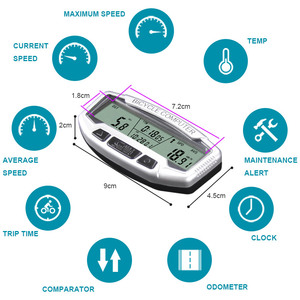 Xe đạp đo đường <span class=keywords><strong>LCD</strong></span> ánh sáng kỹ thuật số mã máy dầu nhắc nhở xe đạp máy tính với chỉ số pin thấp - Product Image 3