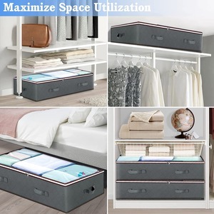 बड़े वर्ग फोल्डेबल अंडर-बेड स्टोरेज बॉक्स कपड़े इंजेक्शन तकनीकी एल्यूमीनियम धातु घरेलू संगठन - Product Image 2
