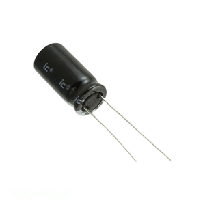 Condensador Original CAP ALUM 100UF 20% 35V RADIAL TH 107CKS035M de Orificio Pasante 100 uF - Product Image 1