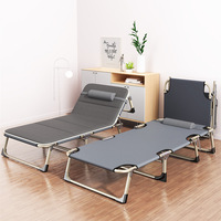 Lit pliant simple pour la pause déjeuner, lit de camping extérieur, lit de sieste, lit de camp / lit pliant multifonctionnel inclinable