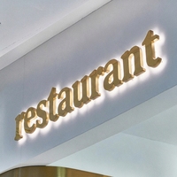 Enseigne lumineuse LED rétroéclairée en acier inoxydable, forme et taille personnalisées, étanche, lettres 3D, logo d'entreprise, produit professionnel