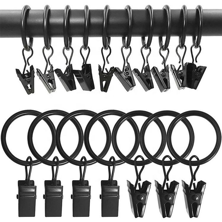 Very Large Curtain Rings With Clips – 10 Pack, 4 Inch Diameter, Oil-Rubbed Bronze Finish (2.5 Inner Diameter)