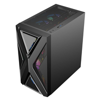 Ruix P30 Mid Tower ATX Gaming PC Case with Side Tempered Glass Mesh Fashionable Transparent Computer Case for Desktop Office Use