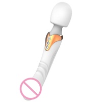 Masajeador de Doble Extremo Potente y Más Vendido, 10 Vibraciones, Silicona Recargable, Resistente al Agua, Juguetes Sexuales Potentes para Mujeres