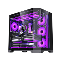 LOVINGCOOL Oversized Screen Display PC Case Cube Glass Sea-view Room Computer EATX Tower Gaming Cabinet 360mm Liquid Cooler Fans