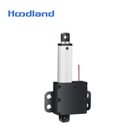 Aktuator Linear Mini Hoodland 100N 10-200mm Stroke DC 12V 24V Gear untuk Lemari Peralatan Rumah Tangga