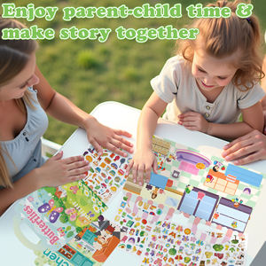 Livres d'autocollants gonflés pour enfants, autocollants 3D de dessins animés portables, livre d'activités, jouet cadeau pour filles et garçons - Product Image 6