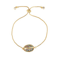 Jd — Bracelet de Tennis en macramé plaqué or 18k, bijou avec pierres décoratives, breloque en zircon cubique, chaîne ajustable, fait à la main