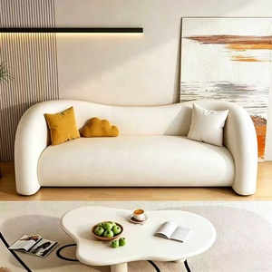Canapé en tissu crème style nordique, moderne, luxe léger, canapé droit de détente, canapé design unique - Product Image 1