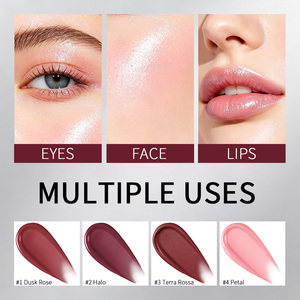 บลัชออนเนื้อครีมสีชมพูประกายชิมเมอร์ แบรนด์ส่วนตัว สูตรวีแกน บลัชออนแบบกำหนดเองได้ บลัชออนเนื้อชุ่มชื้น ลิปบาล์มบำรุงริมฝีปาก - Product Image 1
