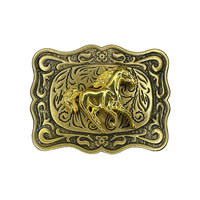 Boucle de ceinture de cowboy western avec motif en alliage gaufré, boucle lisse, accessoires de ceinture de style américain en gros