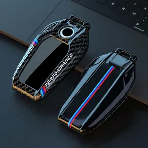 Carbon Fiber ABS Display LED Car Key Case Cover For BMW 3 5 7 Series G11 G12 G30 G31 G32 G05 G07 X3 X4 X5 X6 X7 i8 Accessories