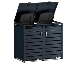 Double Steel Wheelie Rubbish <strong>Bin</strong> <strong>Cover</strong> Outdoor Garden Garbage <strong>Bin</strong> Storage Shed with Lockable Doors - Product Image 2