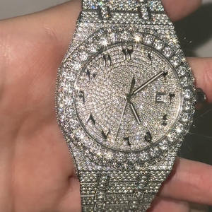 Ventes directes d'usine brillant <span class=keywords><strong>test</strong></span> de réussite verre saphir Moissanite montre mécanique cadran arabe noir montre-bracelet étanche pour hommes - Product Image 3