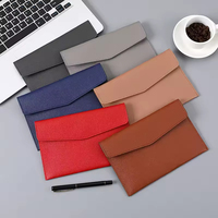 Bolsa de archivo de cartera A6, bolsa de documentos con cierre magnético de cuero PU, sobre de carpeta de archivo de impresión de logotipo personalizado