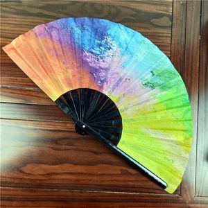 Customized Big Folding Bamboo Fabric Personalized Hand Fan - Product Image 6