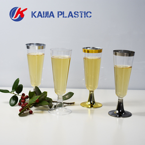 Eco-Friendly BPA-Free <strong>Clear</strong> Plastic <strong>Champagne</strong> <strong>Flutes</strong> - Disposable &amp; Reusable Stemmed Cups For Weddings, Home, Hotels - Product Image 4