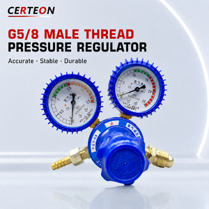 Régulateur de pression pour oxygène avec double manomètre filetage mâle G5/8 soudage argon CO2 propane régulateur - Product Image 3