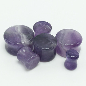 ต่างหูเจาะหูแบบทิ่ง HY รุ่นใหม่ล่าสุด ทำจากหินอเมทิสต์ ผลิตโดยผู้ผลิตโดยตรง - Product Image 1