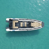 Bateau de pêche Hedia Black 25 pieds (7,6 m) en FRP, bateau pneumatique rigide, 15 personnes, pêche commerciale
